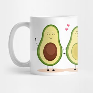 Avocado lovers, cartoon avocado family, couple avocado Mug